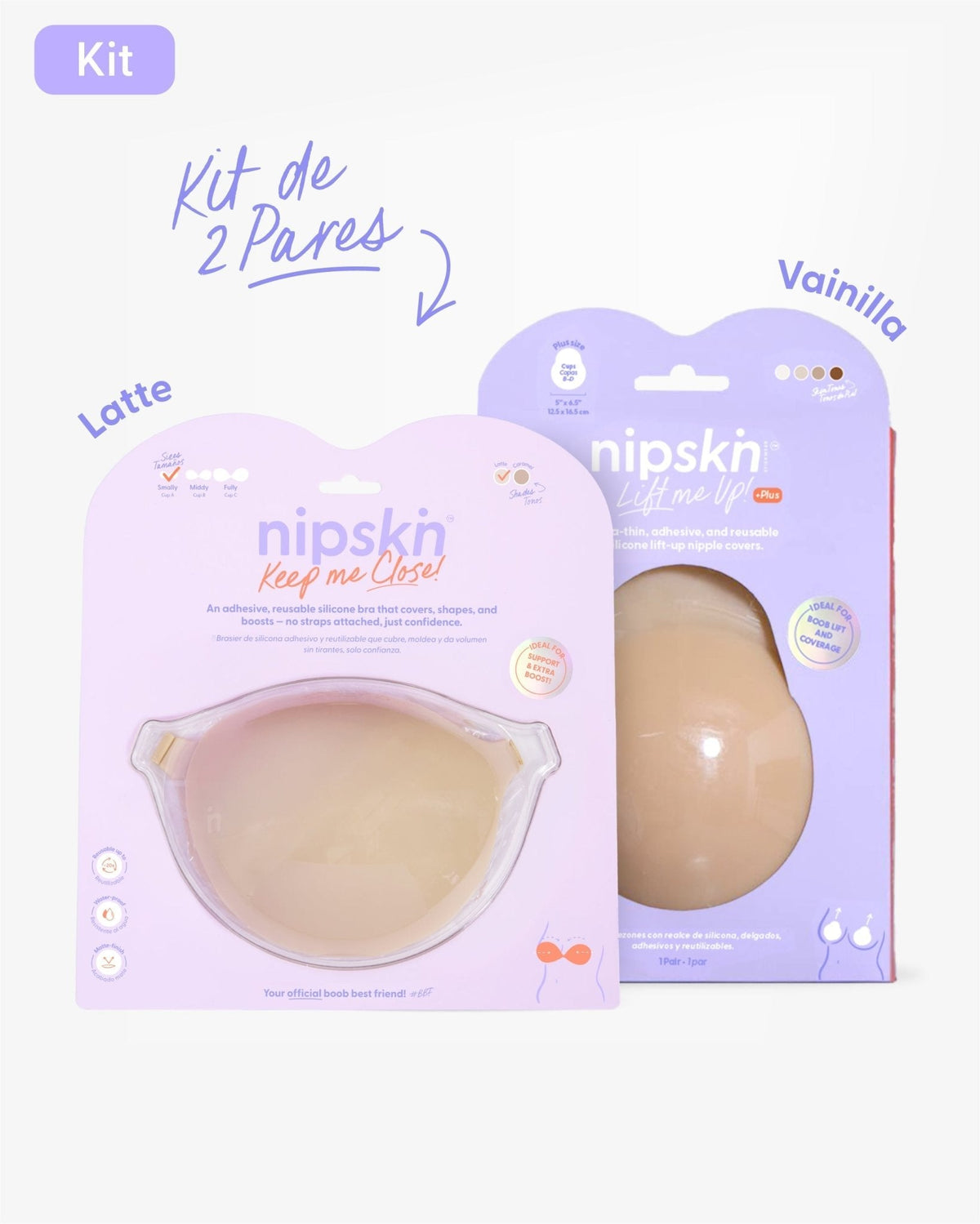 Kit brasier adhesivo caramel Fully copa C + copas de levante cappuccino PLUS - Nipskin®
