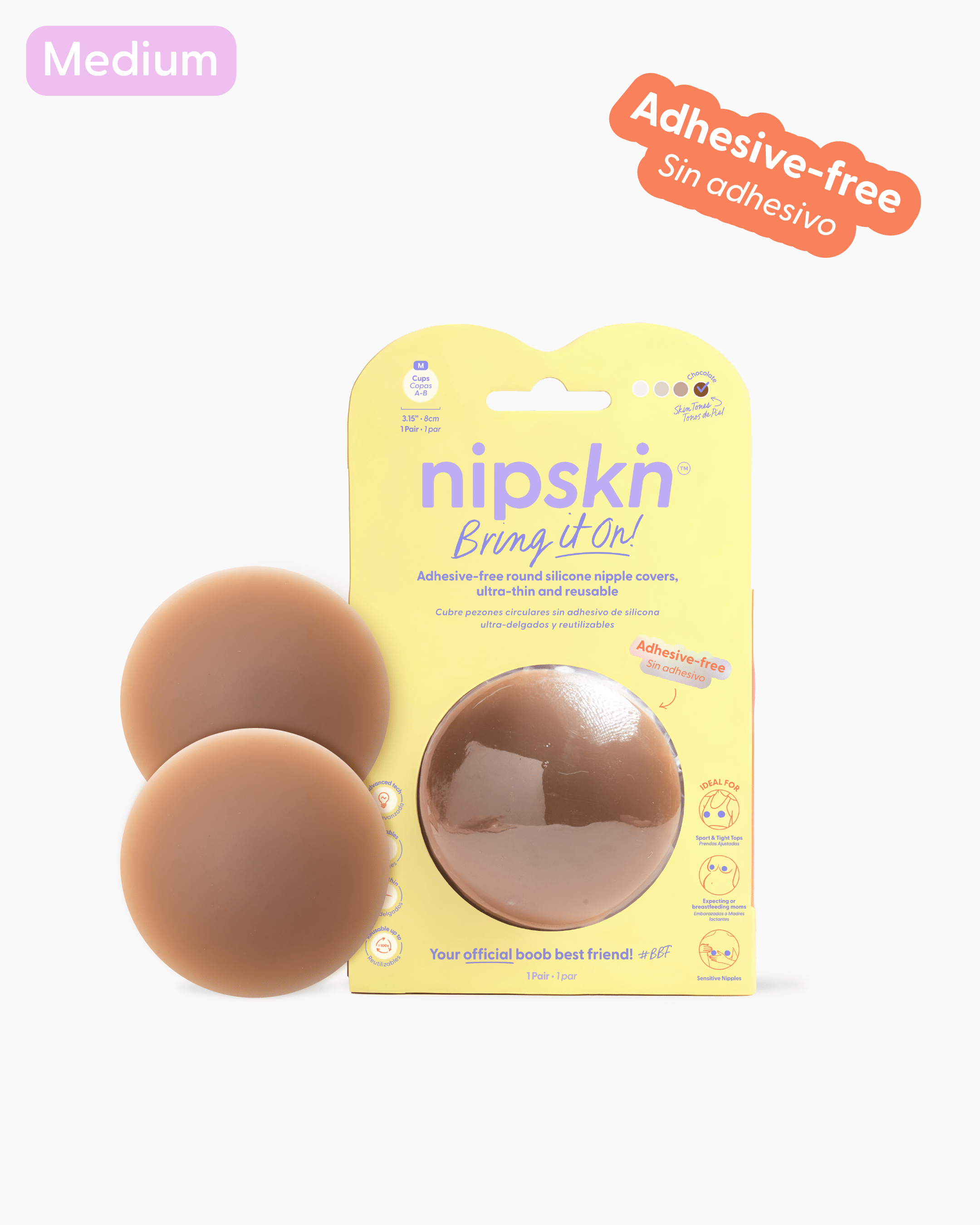 Pezoneras de silicona sin adhesivo Bring It On - cubrepezones reutilizables termoadherentes - Nipskin México