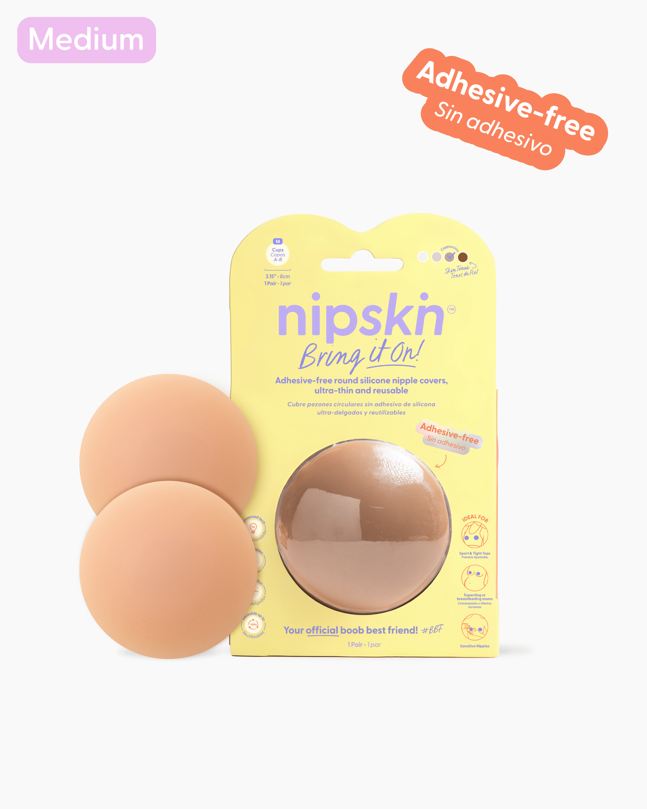 Pezoneras de silicona sin adhesivo Bring It On - cubrepezones reutilizables termoadherentes - Nipskin México