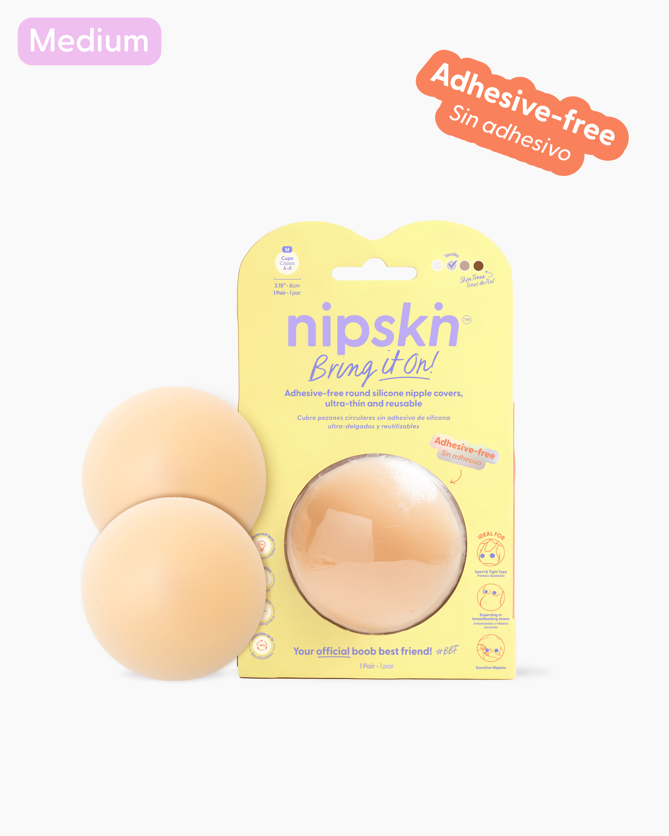 Pezoneras de silicona sin adhesivo Bring It On - cubrepezones reutilizables termoadherentes - Nipskin México
