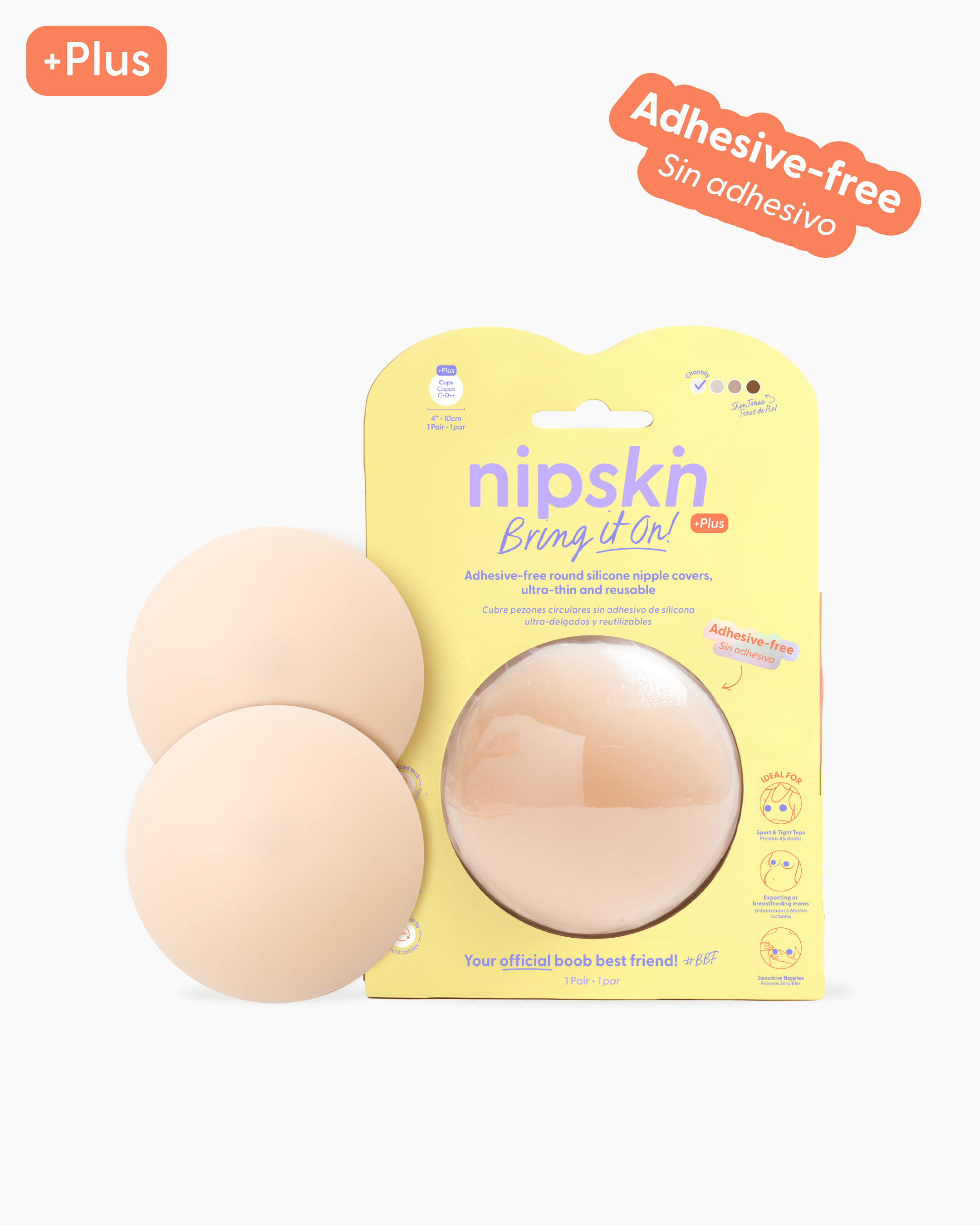 Pezoneras de silicona sin adhesivo Bring It On - cubrepezones reutilizables termoadherentes - Nipskin México